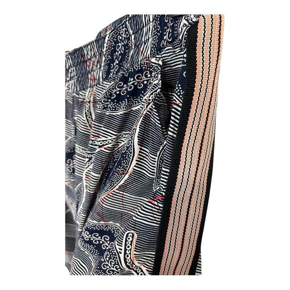 Anthropologie Hei Hei Lourinha Leaf Print Elastic Waist Jogger S Navy and White - Picture 7 of 16